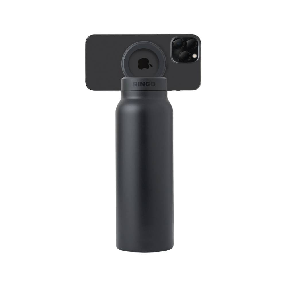 ขวดน้ำอัจฉริยะ Ringo Bottle with Magnetic Phone Mount Lid 710ml Black