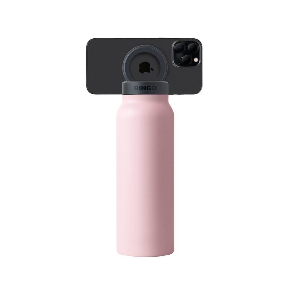 ขวดน้ำอัจฉริยะ Ringo Bottle with Magnetic Phone Mount Lid 710ml Pink