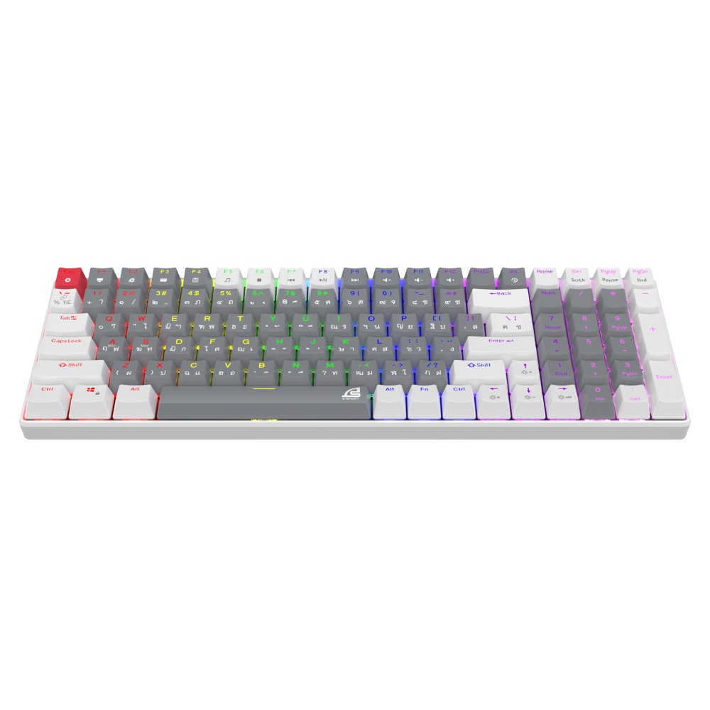 คีย์บอร์ดเกมมิ่ง SIGNO E-Sport Mechanical MOBILUS KB-723 White/Gray - Red Switch