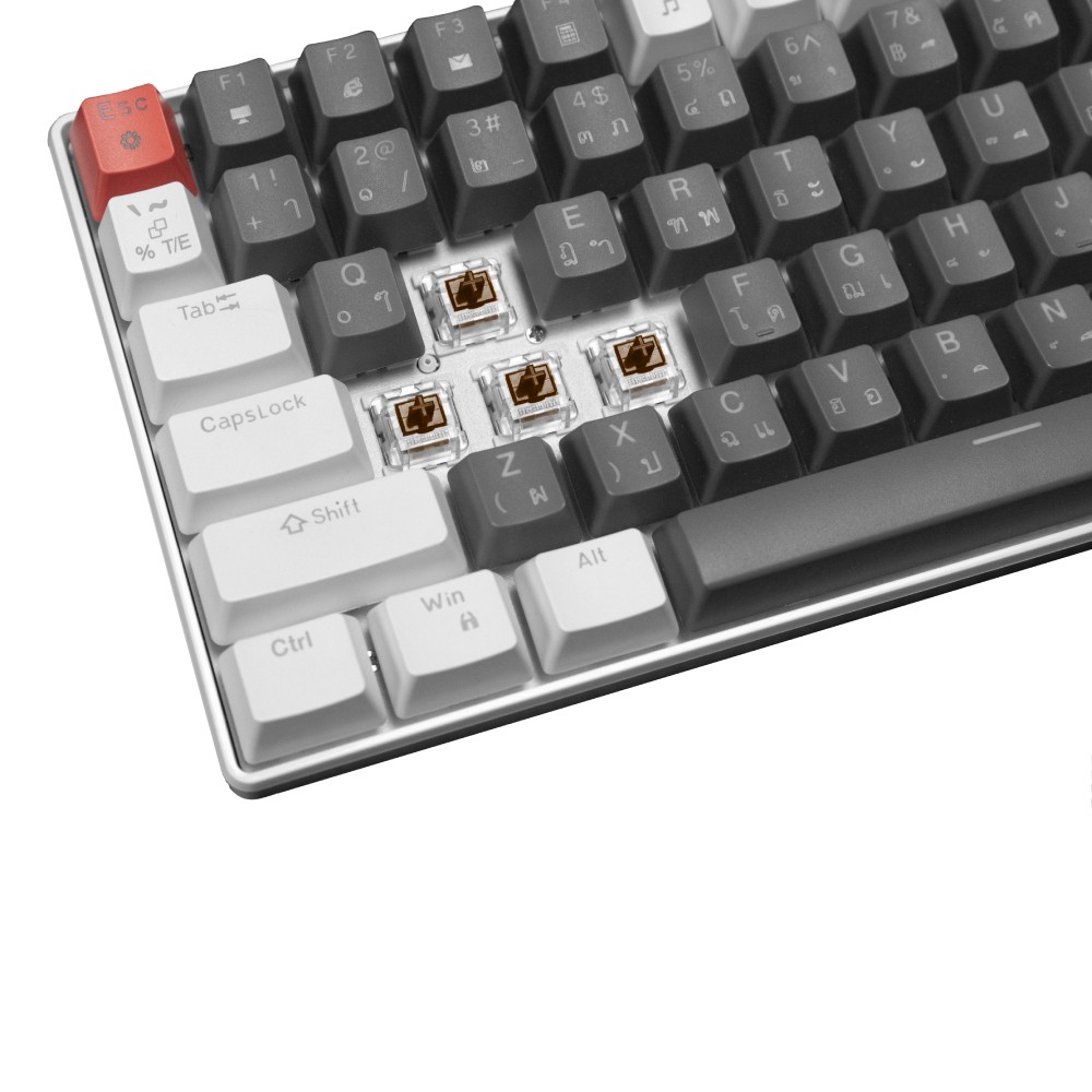 คีย์บอร์ดเกมมิ่ง SIGNO E-Sport Mechanical MOBILUS KB-723 White/Gray - Brown Switch