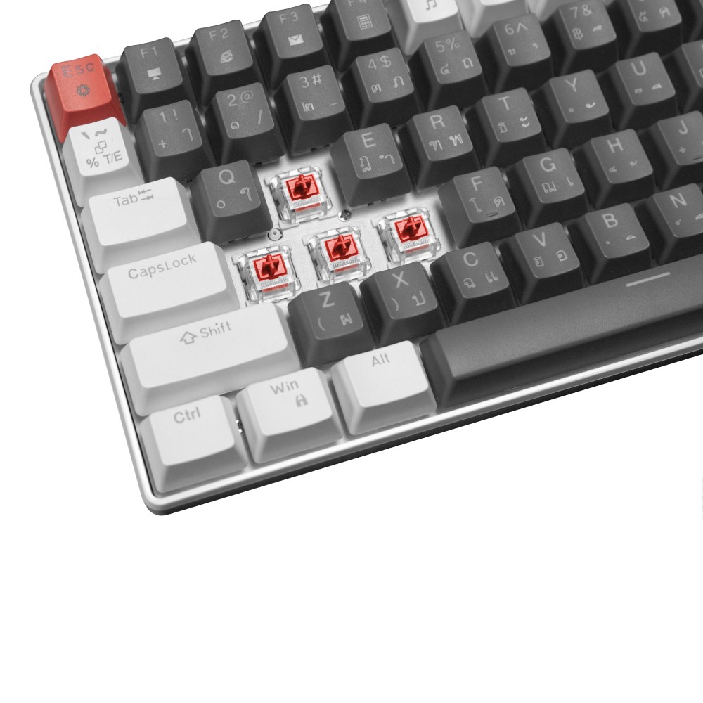 คีย์บอร์ดเกมมิ่ง SIGNO E-Sport Mechanical MOBILUS KB-723 White/Gray - Red Switch