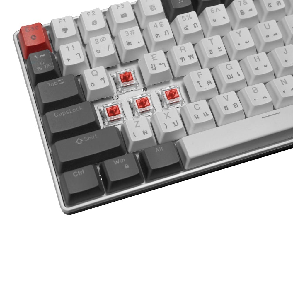 คีย์บอร์ดเกมมิ่ง SIGNO E-Sport Mechanical MOBILUS KB-723 White - Red Switch