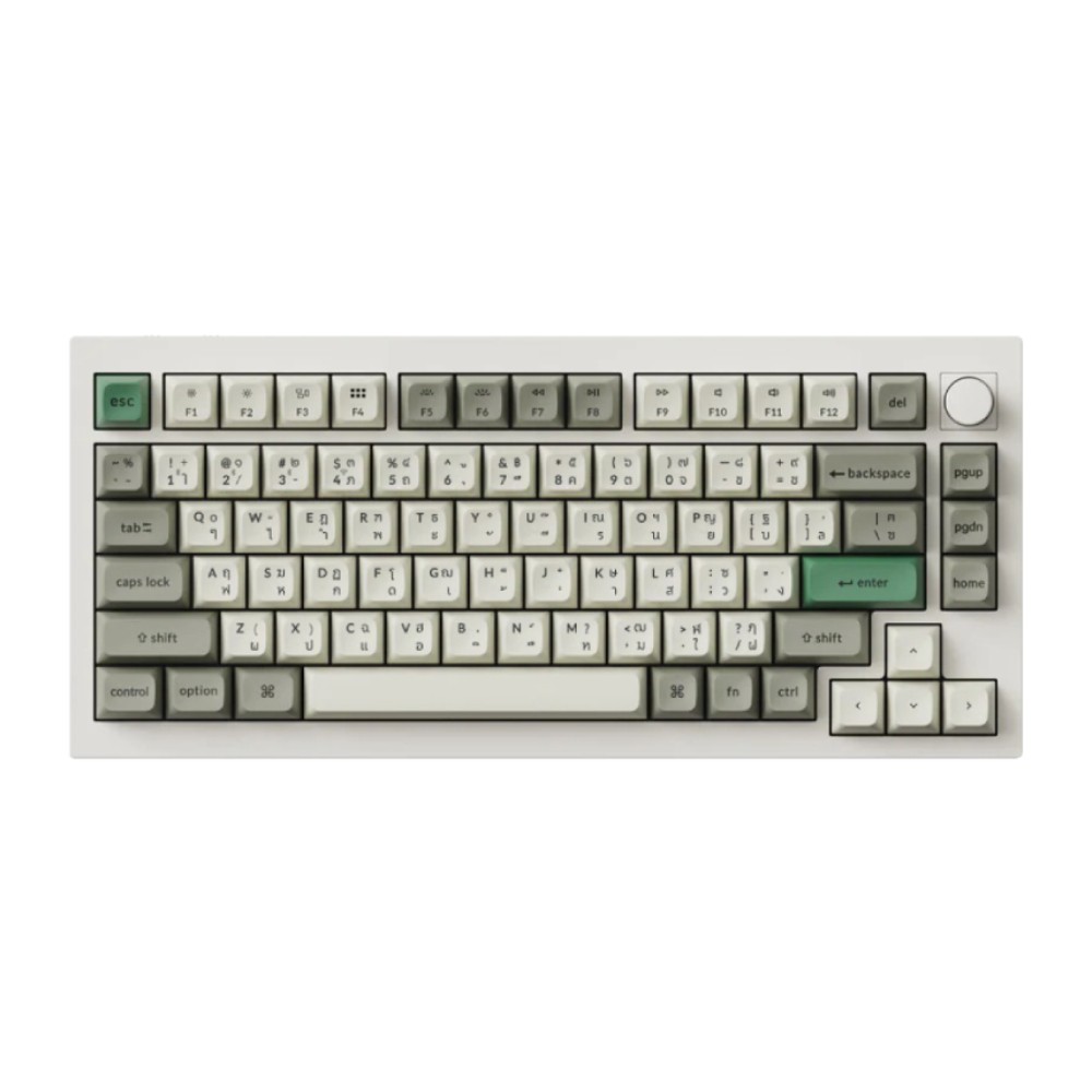 คีย์บอร์ดเกมมิ่ง Keychron Q1 Max Swappable RGB Backlight Knob Version White - Red Switch