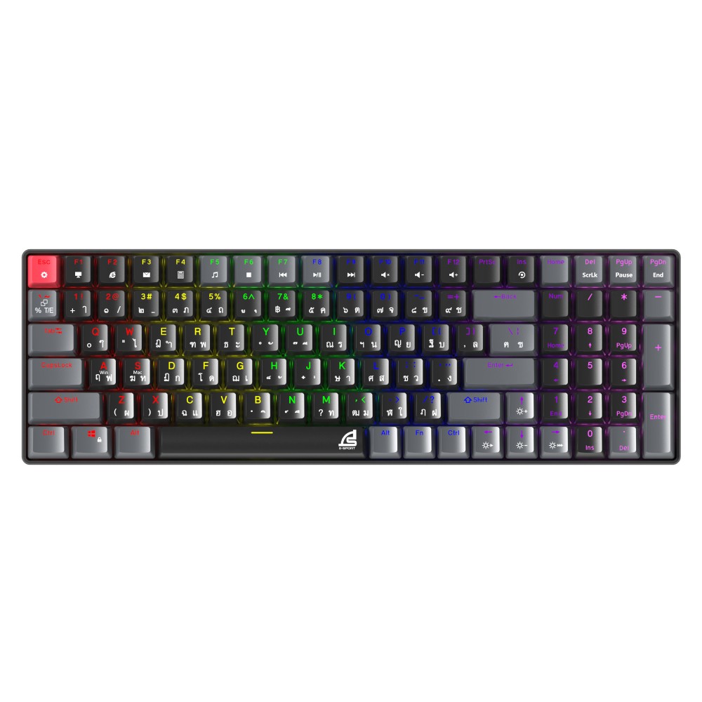 คีย์บอร์ดเกมมิ่ง SIGNO E-Sport Mechanical MOBILUS KB-723 Gray - Brown Switch