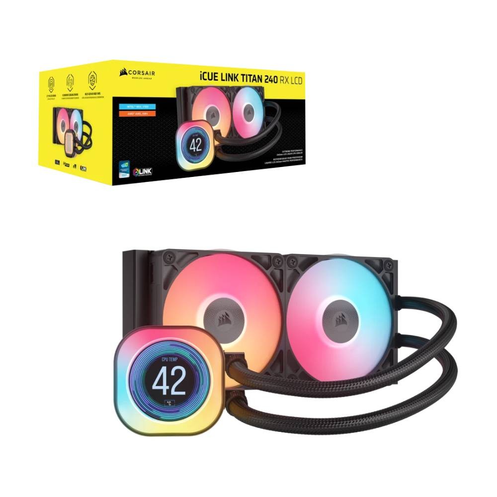 ชุดระบายความร้อนซีพียู Corsair iCUE LINK TITAN 240 RX LCD RGB Black (CW-9061022-WW) CPU Liquid Cooler