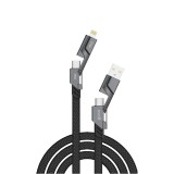 สายชาร์จ UVOLT 4-in-1 Multifunctional Cable 60W Fast Charge & Data Sync 1.5M Black (UV4In1-01BK)