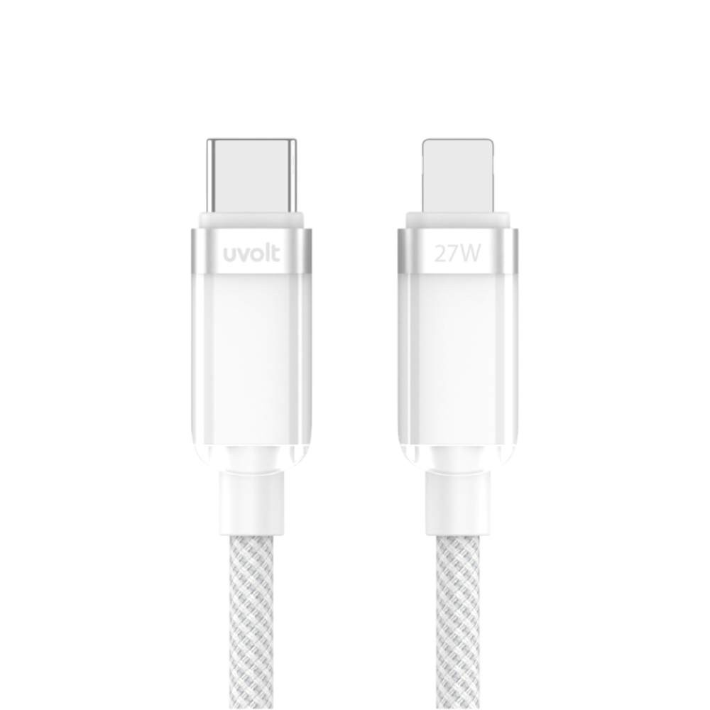 สายชาร์จ UVOLT USB-C to Lightning DATA Cable 27W 1.2M White