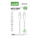 สายชาร์จ UVOLT USB-C to USB-C Cable DATA 60W 1.2M White (UVCC-01WH)