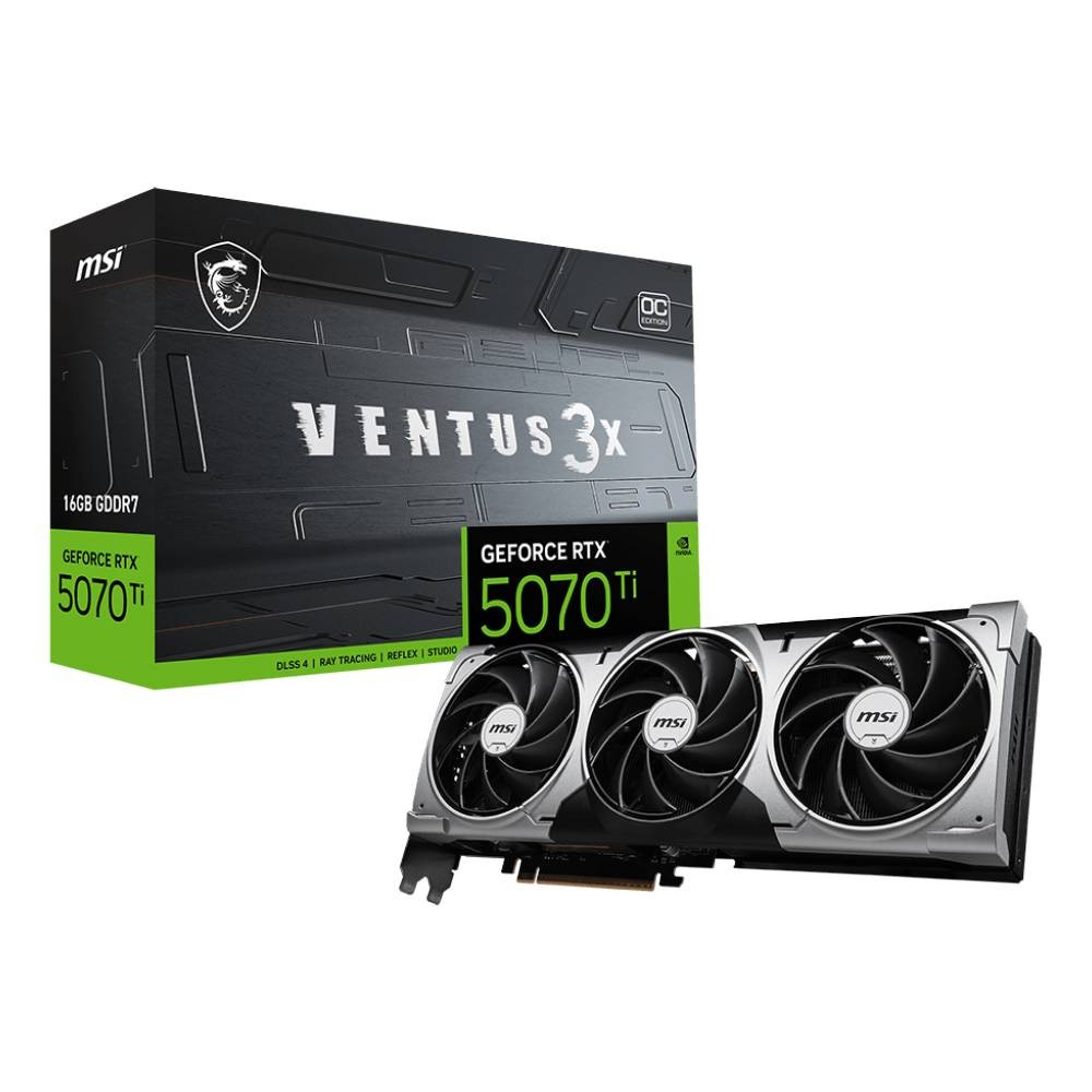 การ์ดจอ MSI GeForce RTX 5070 Ti 16G VENTUS 3X OC 16GB GDDR7 256-bit