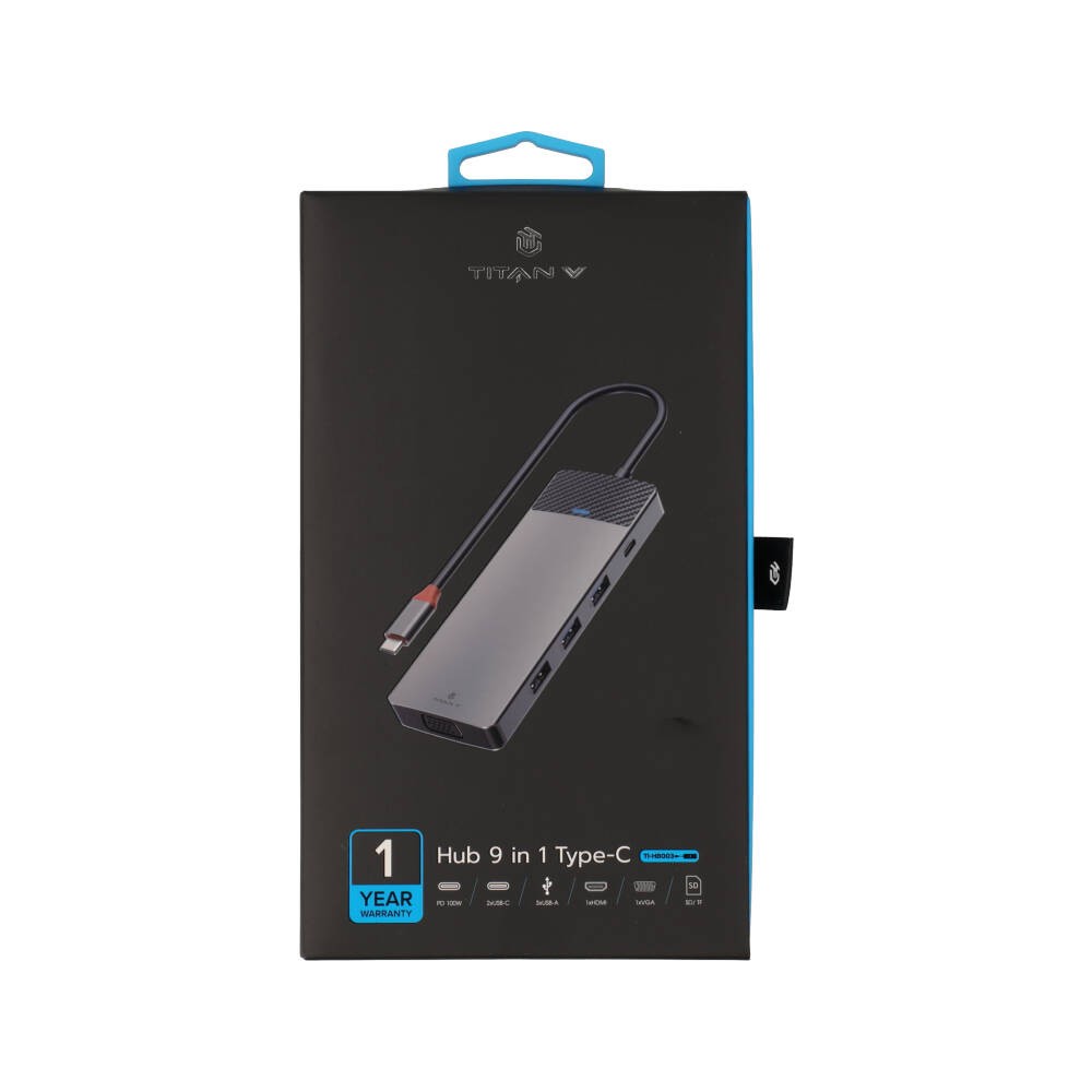 TITANV Port Hub Type-C HUB 9-in-1 2xUSB 3.0 (TI-HB003)