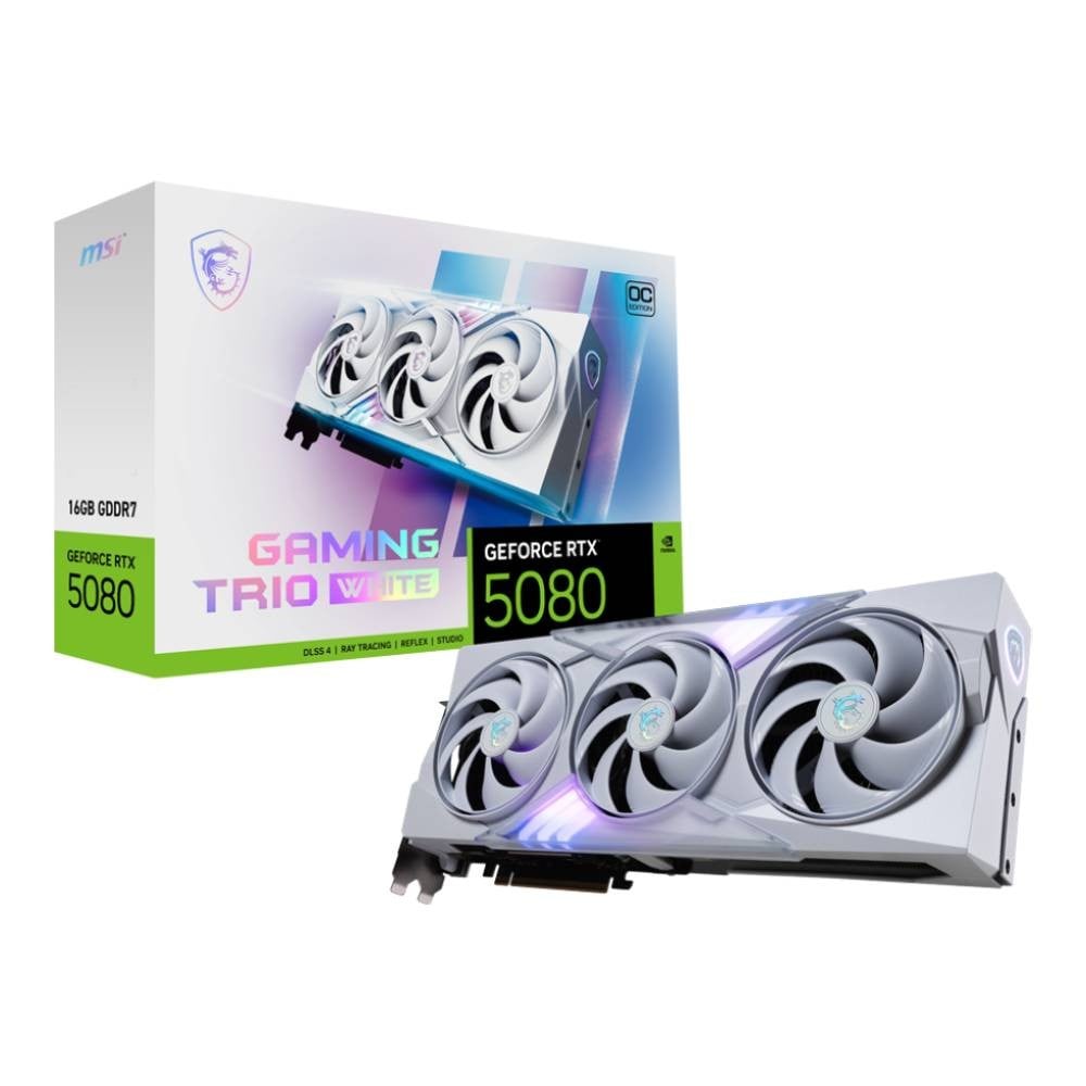 การ์ดจอ MSI GeForce RTX 5080 16G GAMING TRIO OC White 16GB GDDR7 256-bit