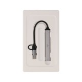 TECHPRO Port Hub 5-in-2 2xUSB 2.0/USB 3.0/Card reader SDTF Gray