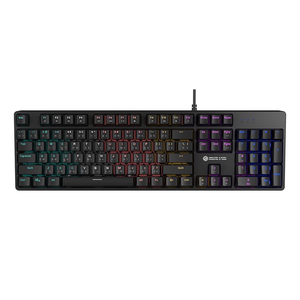 คีย์บอร์ดเกมมิ่ง Neolution E-Sport Gaming Keyboard Mechanical Black Hole Rainbow LED - Red switch