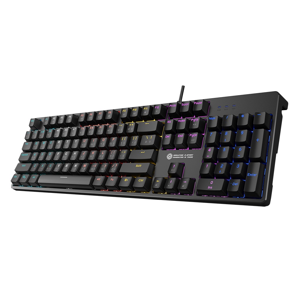 คีย์บอร์ดเกมมิ่ง Neolution E-Sport Gaming Keyboard Mechanical Black Hole Rainbow LED - Red switch