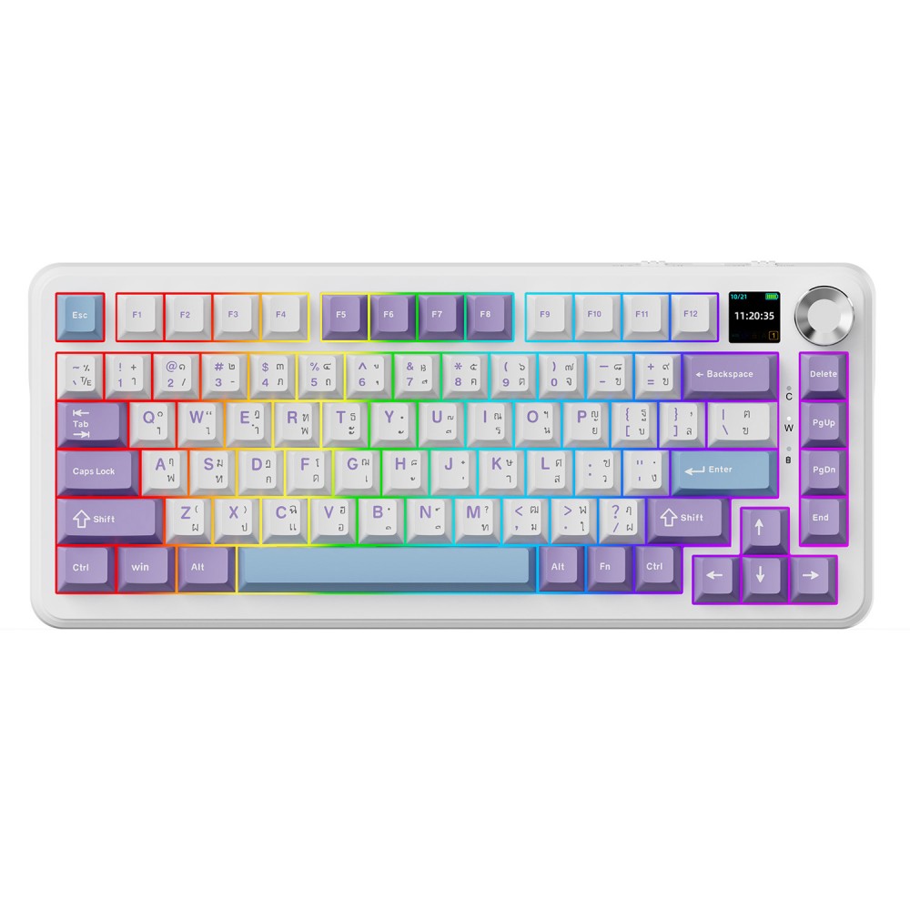 คีย์บอร์ดเกมมิ่ง Ajazz Gaming AK820MaxPlus Gasket Tri-Mod RGB Mountain Mist - Maila Switch