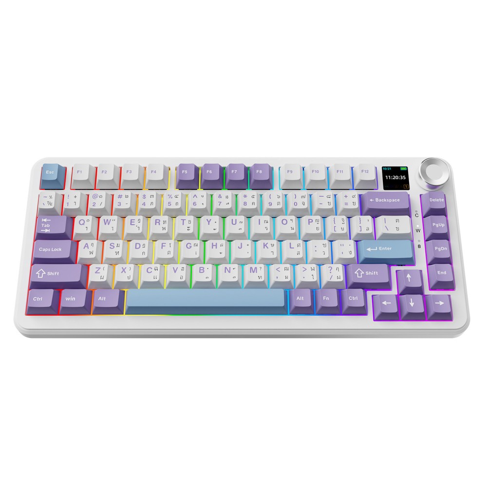คีย์บอร์ดเกมมิ่ง Ajazz Gaming AK820MaxPlus Gasket Tri-Mod RGB Mountain Mist - Maila Switch