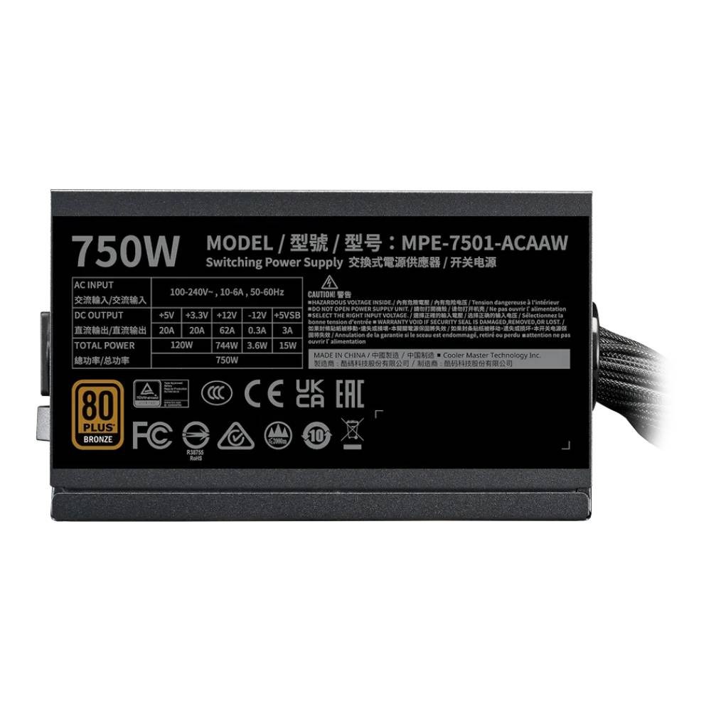 พาวเวอร์ซัพพลาย Cooler Master MWE V3 ATX 3.1 750W Bronze (MPE-7501-ACAAW-3B)