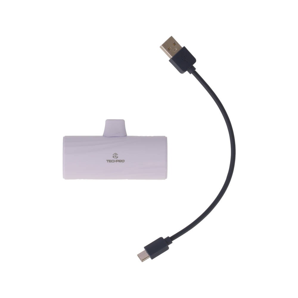 พาวเวอร์แบงค์ TECHPRO 5000 mAh Lightning PD (TP-PB5L) Purple