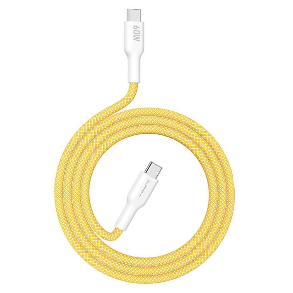 สายชาร์จ ALPHA.X USB-C to USB-C Cable 1.2M Yellow (ALUSB-CC2)
