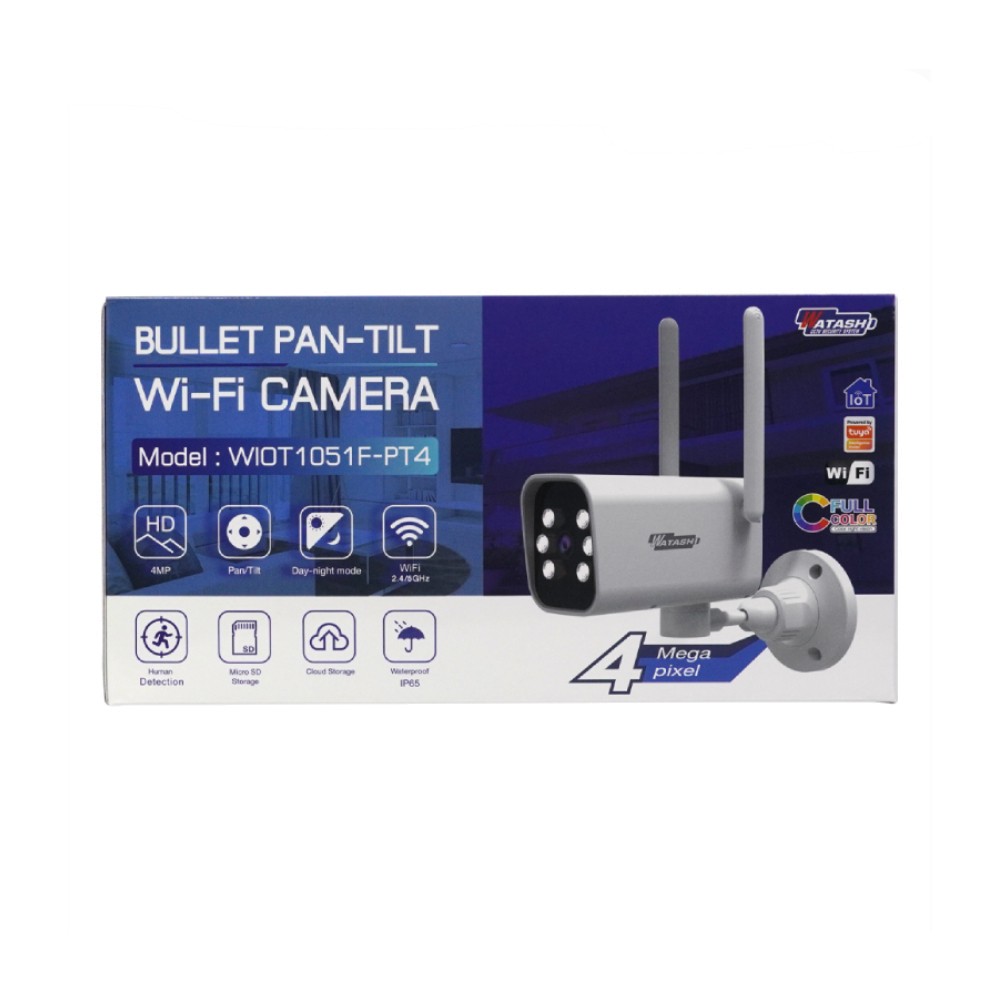 กล้องวงจรปิด WATASHI WIOT1051F-PT4 Bullet Pan-TILT Wi-Fi Camera 4MP