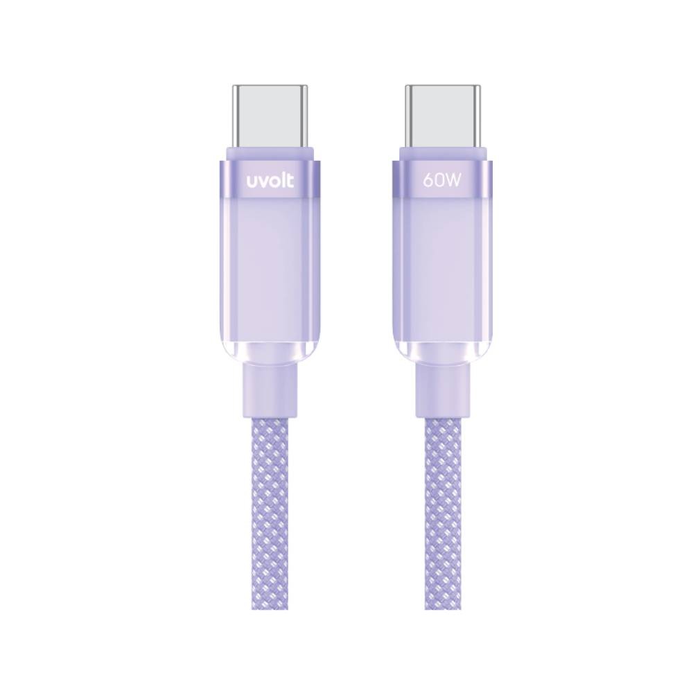 สายชาร์จ UVOLT USB-C to USB-C Cable DATA 60W 1.2M Purple (UVCC-01PU)