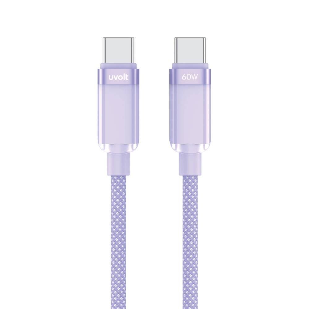 สายชาร์จ UVOLT USB-C to USB-C Cable DATA 60W 1.2M Purple (UVCC-01PU)