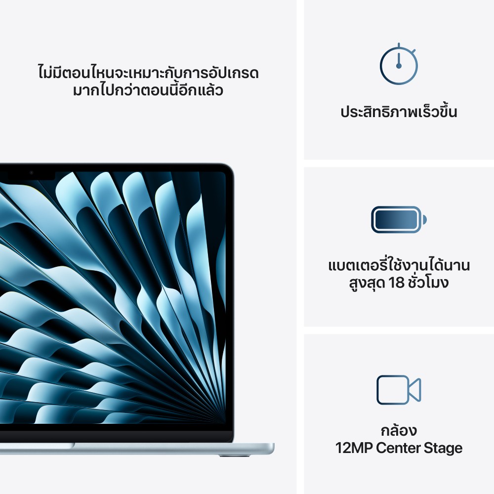 Apple MacBook Air 13 : M4 chip 10C CPU/8C GPU/16GB/256GB Sky Blue (2025)