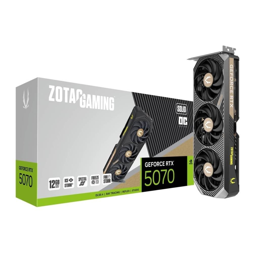 การ์ดจอ ZOTAC Gaming GeForce RTX 5070 Solid OC 12GB GDDR7 192-bit