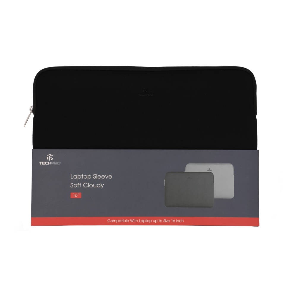 กระเป๋าโน๊ตบุ๊ค TECHPRO Sleeve 16 inch Soft Cloudy Black