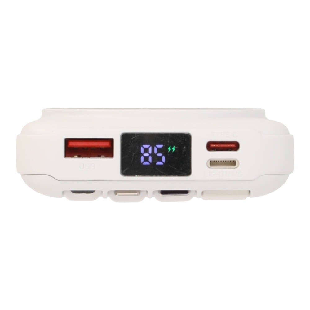 พาวเวอร์แบงค์ TECHPRO 10000 mAh 4-in-1 LED Indicator Magnetic Charger (GC1009) White