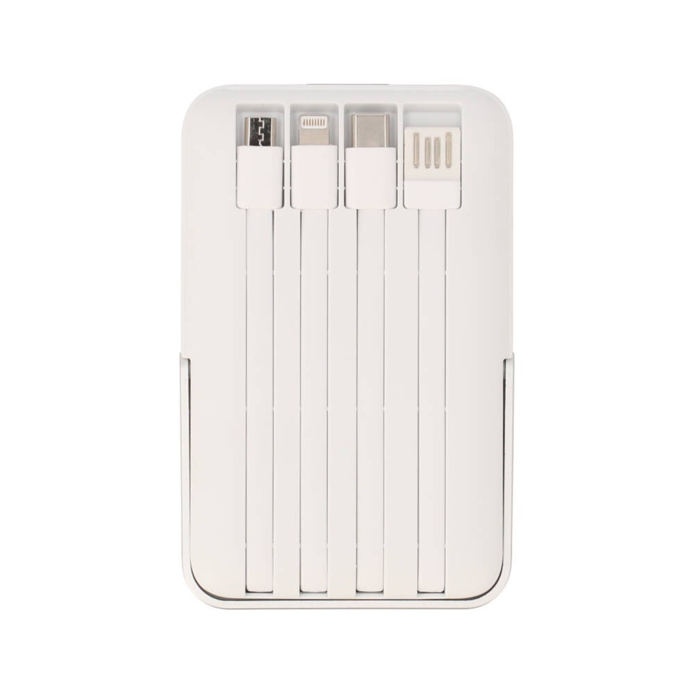 พาวเวอร์แบงค์ TECHPRO 10000 mAh 4-in-1 LED Indicator Magnetic Charger (GC1009) White