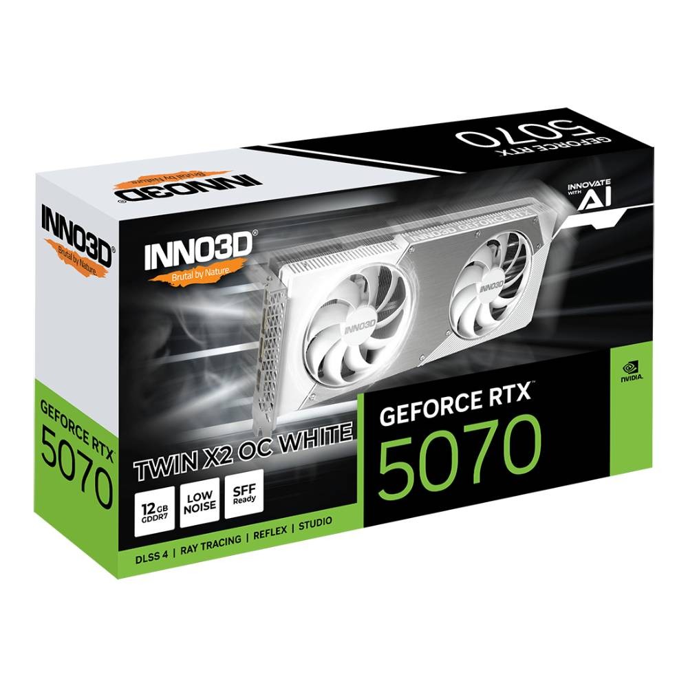 การ์ดจอ INNO3D GeForce RTX 5070 TWIN X2 OC WHITE 12GB GDDR7 192-bit