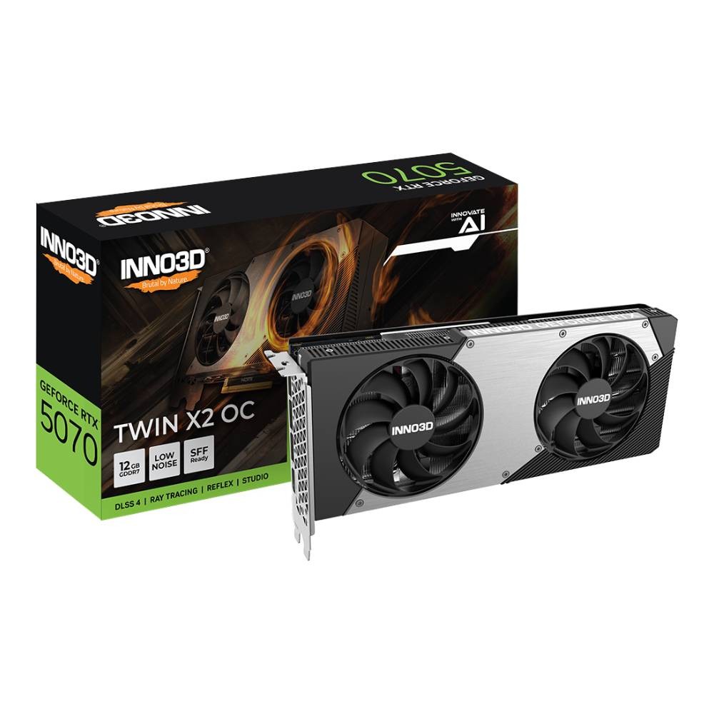 การ์ดจอ INNO3D GeForce RTX 5070 TWIN X2 OC 12GB GDDR7 192-bit