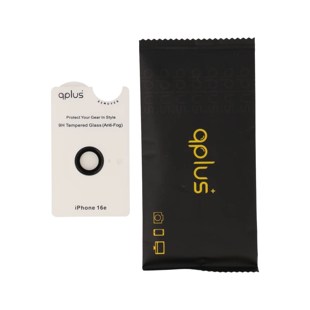 ฟิล์มกันเลนส์ QPLUS iPhone 16e/17e Camera Ring Lens Black