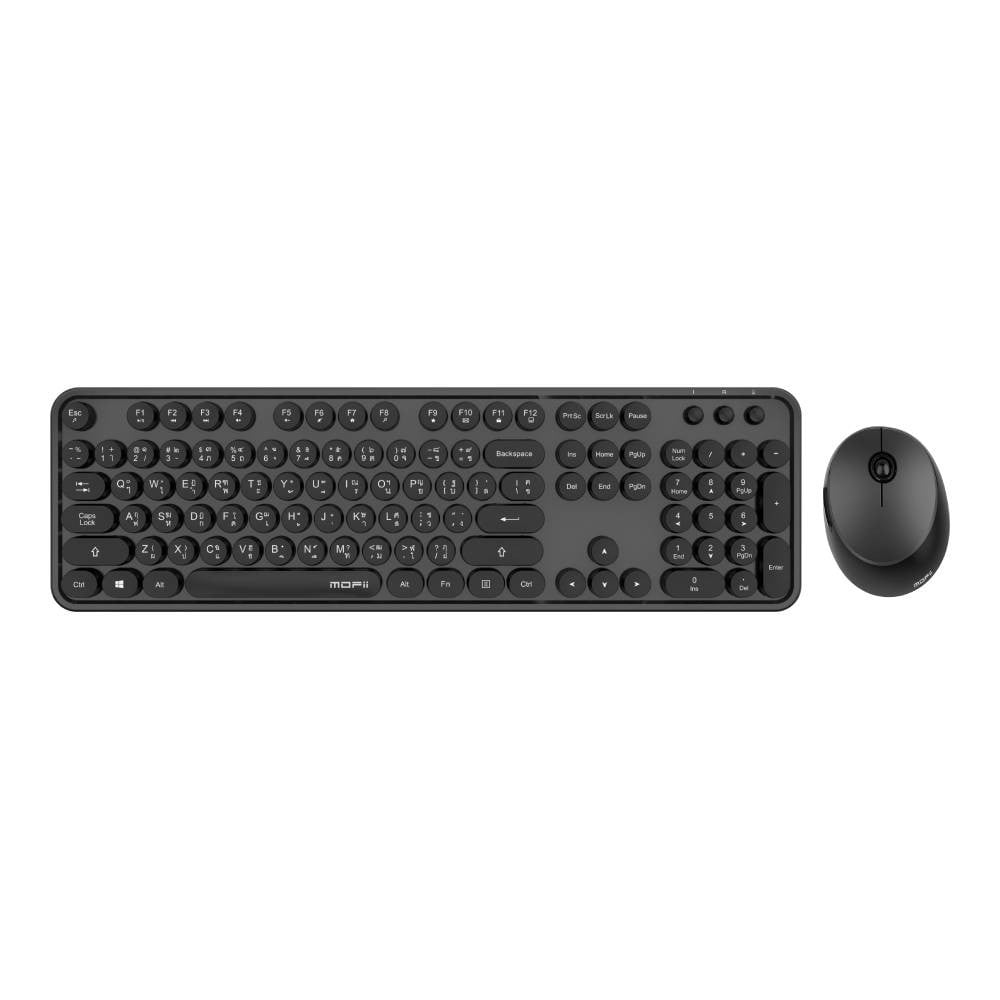 เมาส์และคีย์บอร์ดไร้สาย MOFii Wireless Mouse + Keyboard Sweet Full Size Black