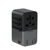 หัวแปลงปลั๊กไฟ AUKEY Travel Mate 100W GaN Universal Adapter with USB Ports (PA-TA09A)