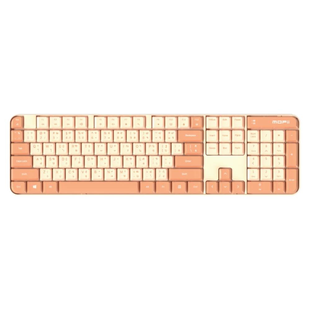 เมาส์และคีย์บอร์ดไร้สาย MOFii Wireless Mouse + Keyboard Tiramisu Milktea