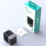 หัวแปลงปลั๊กไฟ AUKEY Travel Mate 65W GaN Universal Adapter with USB Ports (PA-TA08A)