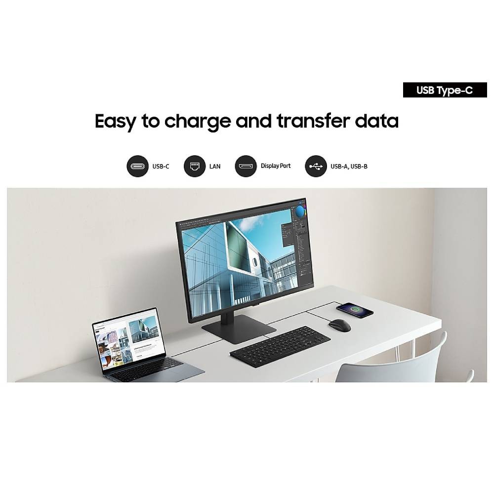 จอมอนิเตอร์ SAMSUNG LS32D800UBEXXT (IPS 60Hz USB-C 90W)