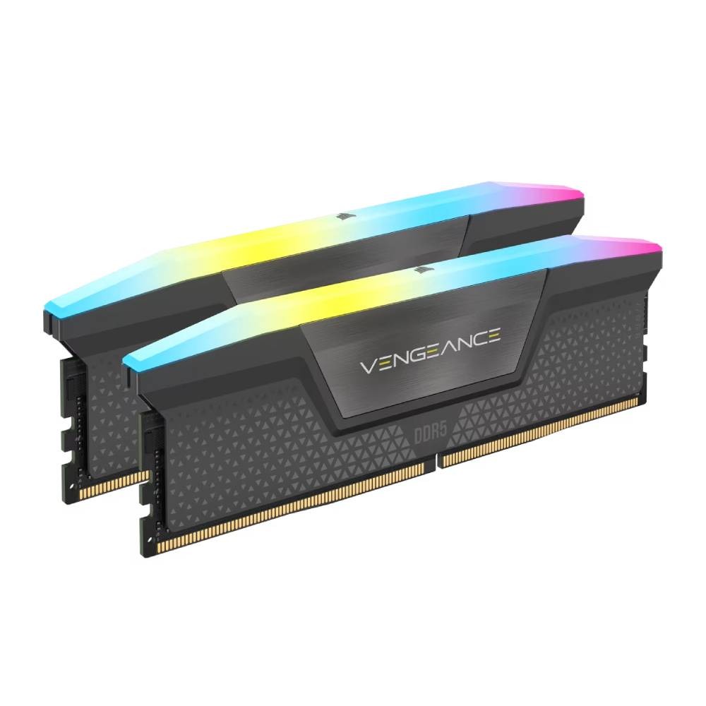 แรมพีซี Corsair DDR5 32GB/6400MHz.CL36 (2x16GB) Veangeance RGB Black (CMH32GX5M2B6400C36)