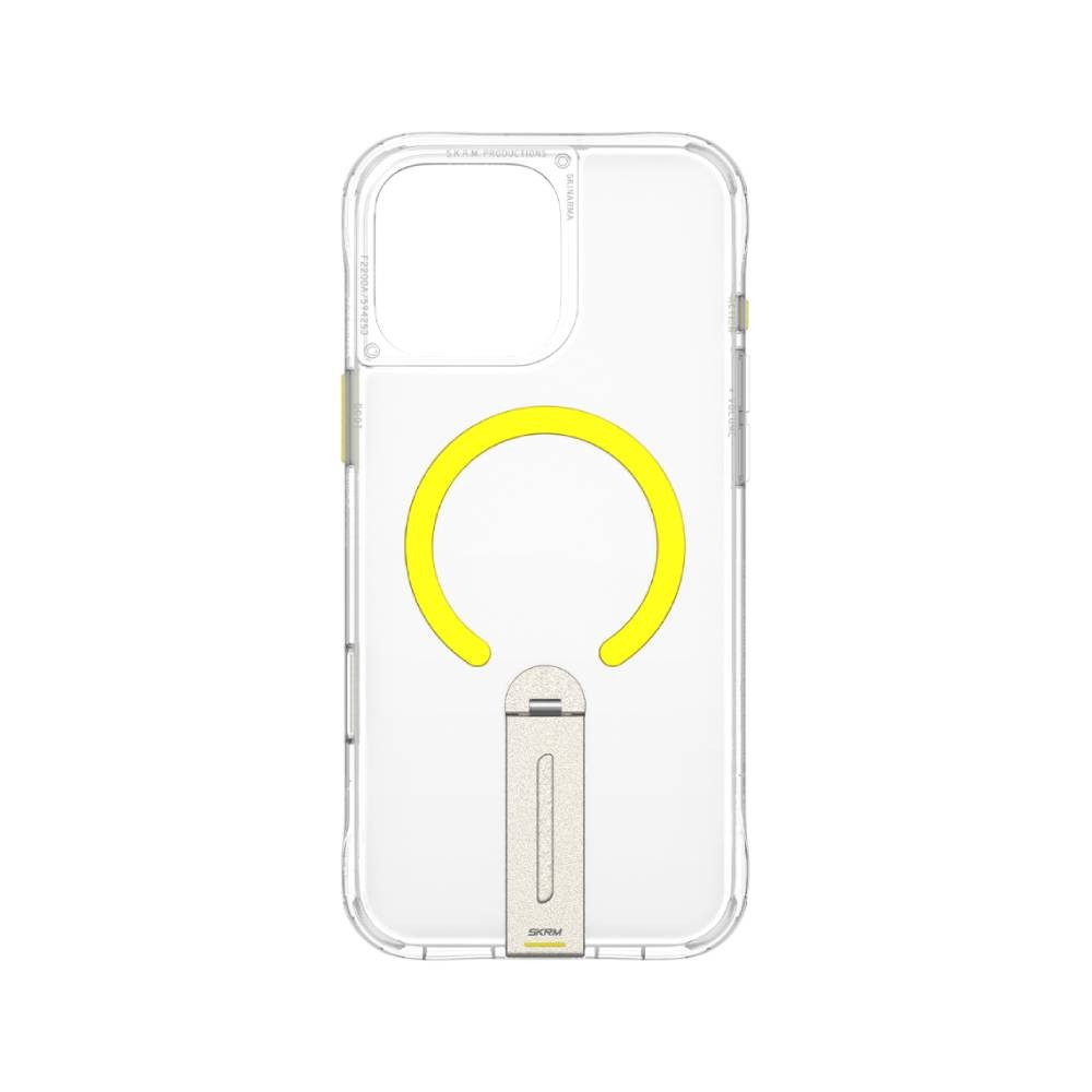 เคส Skinarma iPhone 16 Pro Max HELIX Mag Charge 360 Rotating Stand Clear with Lime Green