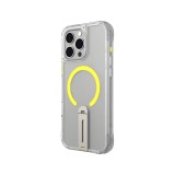 เคส Skinarma iPhone 16 Pro Max HELIX Mag Charge 360 Rotating Stand Clear with Lime Green