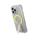 เคส Skinarma iPhone 16 Pro Max HELIX Mag Charge 360 Rotating Stand Clear with Lime Green