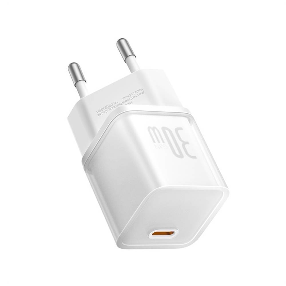 อะแดปเตอร์ Baseus Wall USB Charger 1 USB-C (PD30W) GaN5S White (TISI)