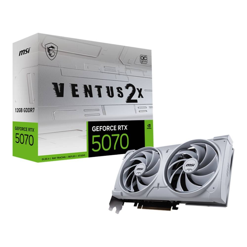 การ์ดจอ MSI GeForce RTX 5070 12G VENTUS 2X OC WHITE 12GB GDDR7 192-bit