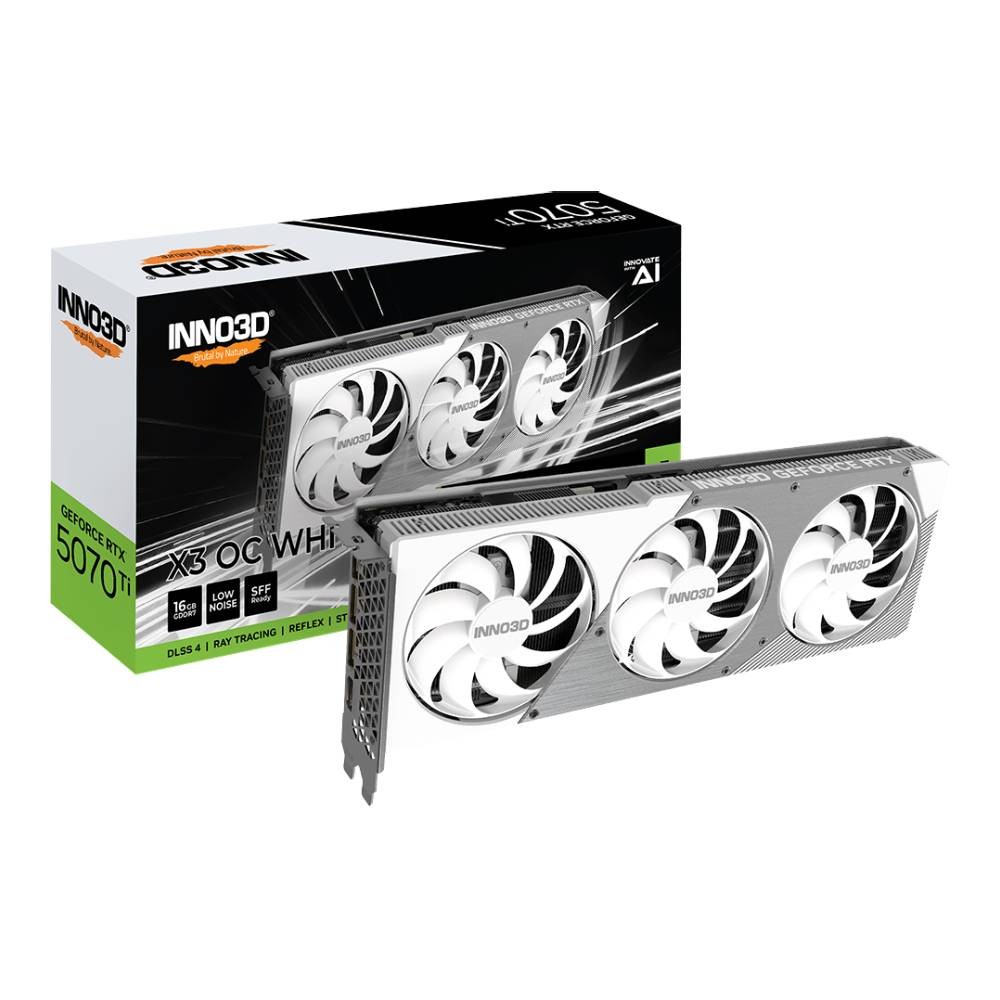 การ์ดจอ INNO3D GeForce RTX 5070 Ti X3 OC WHITE 16GB GDDR7 256-bit