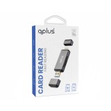 QPLUS Mul-Function 3-in-1 USB 3.0 Card Reader TF/SD Black