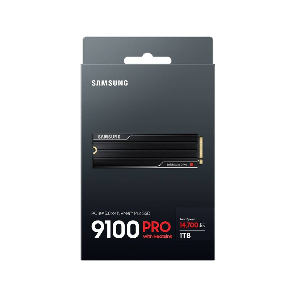 การ์ดเอสเอสดี SAMSUNG 1TB 9100 PRO With HeatSink SSD M.2 PCIe 5.0 R14700MB/s R13300MB/s 5Y (MZ-VAP1T0CW)