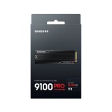 การ์ดเอสเอสดี SAMSUNG 1TB 9100 PRO With HeatSink SSD M.2 PCIe 5.0 R14700MB/s R13300MB/s 5Y (MZ-VAP1T0CW)