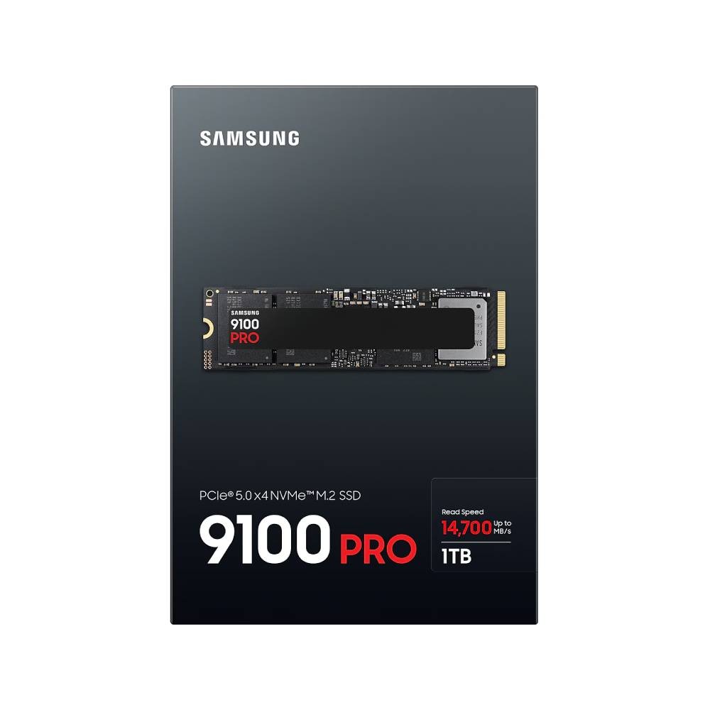 การ์ดเอสเอสดี SAMSUNG 1TB 9100 PRO SSD M.2 PCIe 5.0 R14700MB/s R13300MB/s 5Y (MZ-VAP1T0BW)